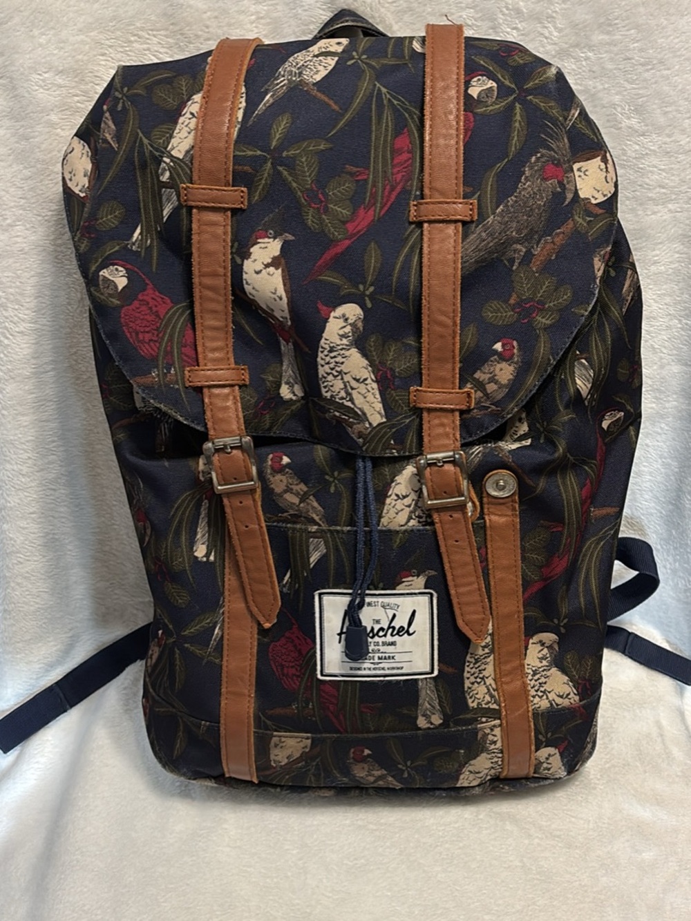 Herschel Supply Company Retreat Dawson Backpack in Navy Bird Print